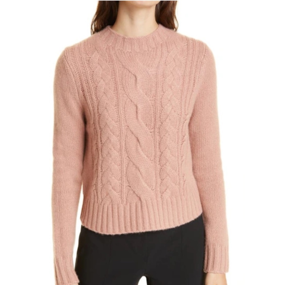 Vince Pink Cashmere Cable Knit Sweater